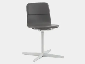 BEBO CR UP - Swivel with 4-spoke base tanned leather chair by SOFTLINE 1979 - view 2